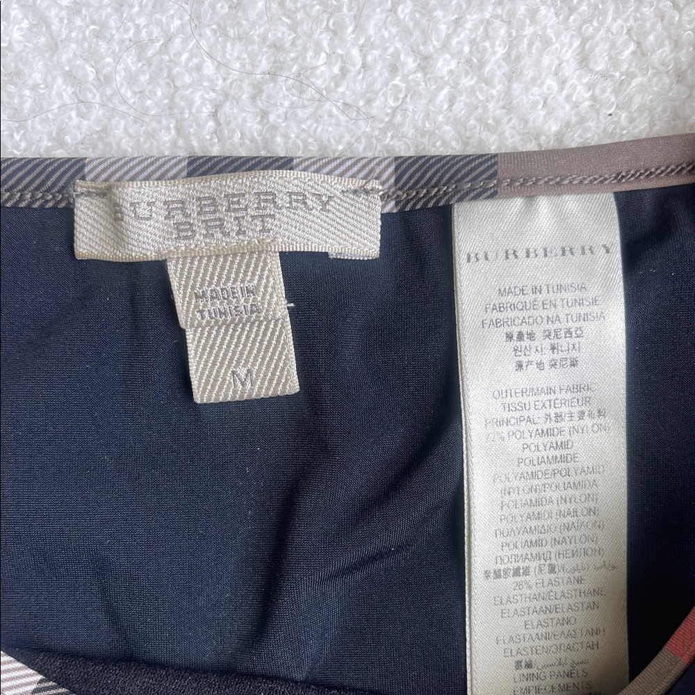 Burberry Black Triangle Bikini with Check-Trim - Picture 2 of 4